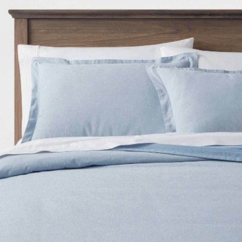 Threshold Light Blue and White Reversible Comforter Set